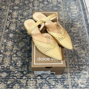 Dolce Vita Tan Mules with Perforated Design